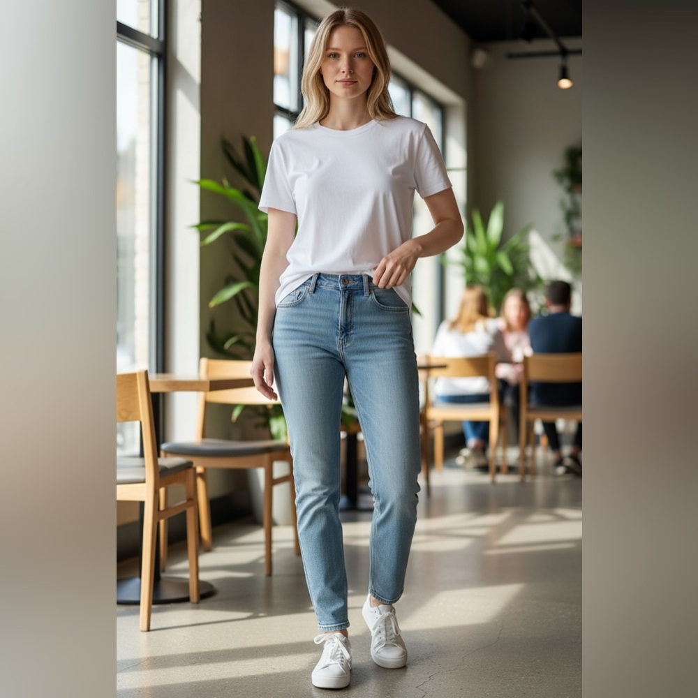Everlane Skinny Jeans Medium Wash Stretch Denim Minimalist Size 0